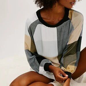 Free People Sugar Cookie Flannel Shirt in Neutral Combo, Size XS, New with Tag